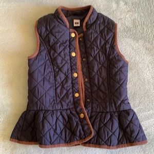 Janie and Jack Navy Quilted Vest, size 5 to 6